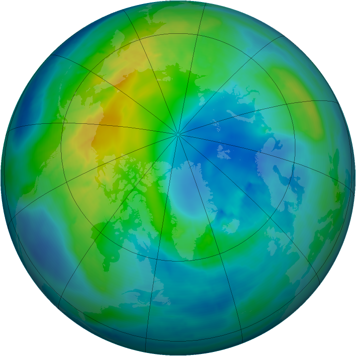 Arctic ozone map for 25 October 2014